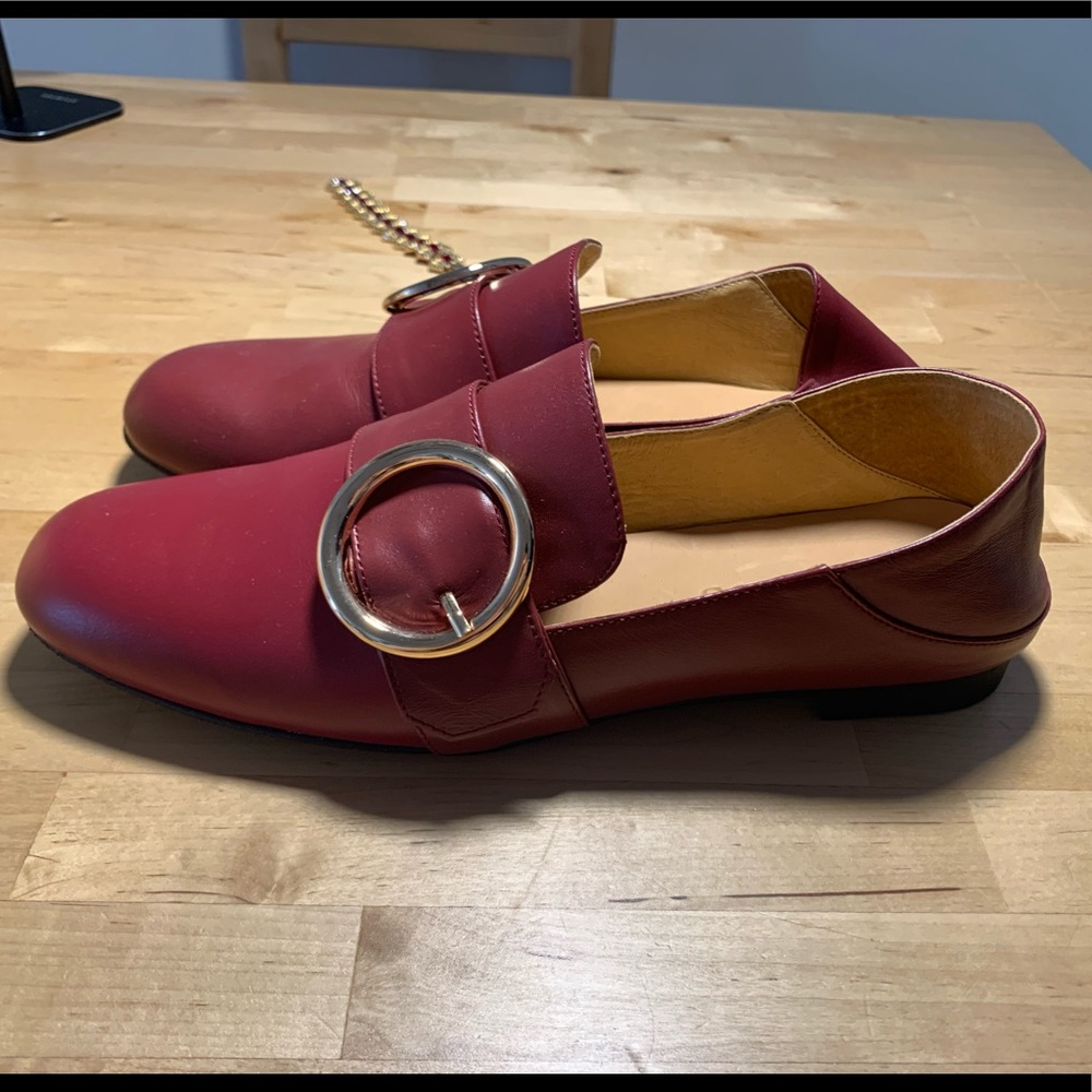 Silithus burgundy red real leather loafer/ size 8